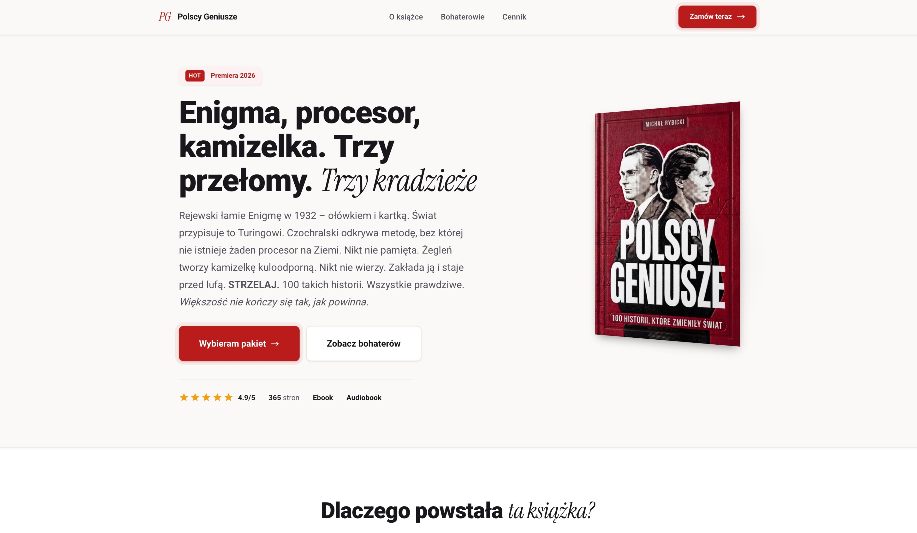 Polscy Geniusze – landing page książki